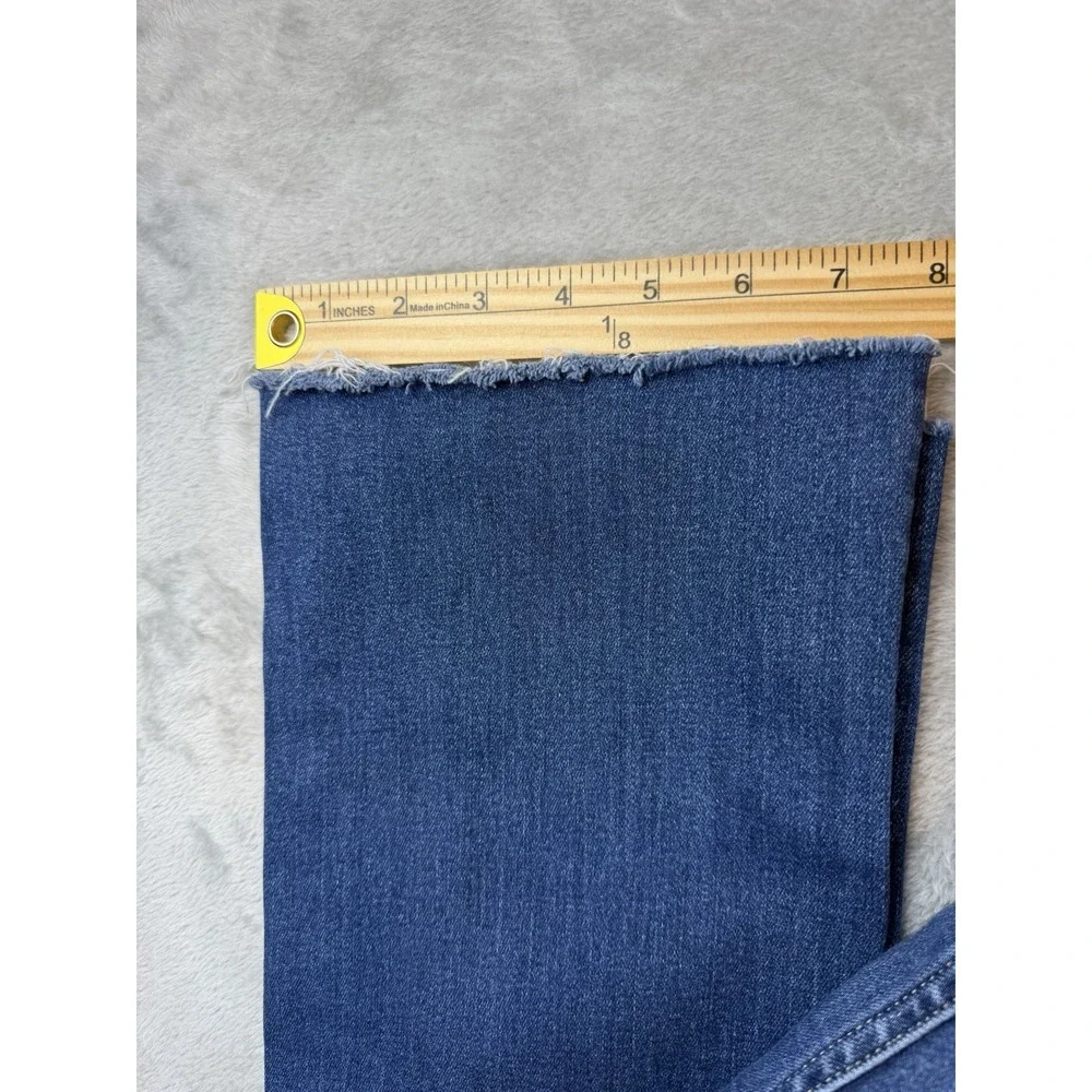 Flying‎ Monkey Jeans Womens 27 Blue Straight Leg Raw Hem Stretch Distressed
